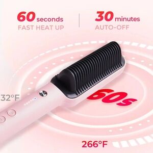 Brand NIB Tymo Ring Straightening Comb in Pink